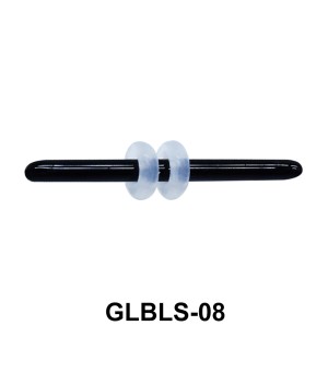 Glass Barbell with Two Trasparent Silicon Ring Outer GLBLS-08